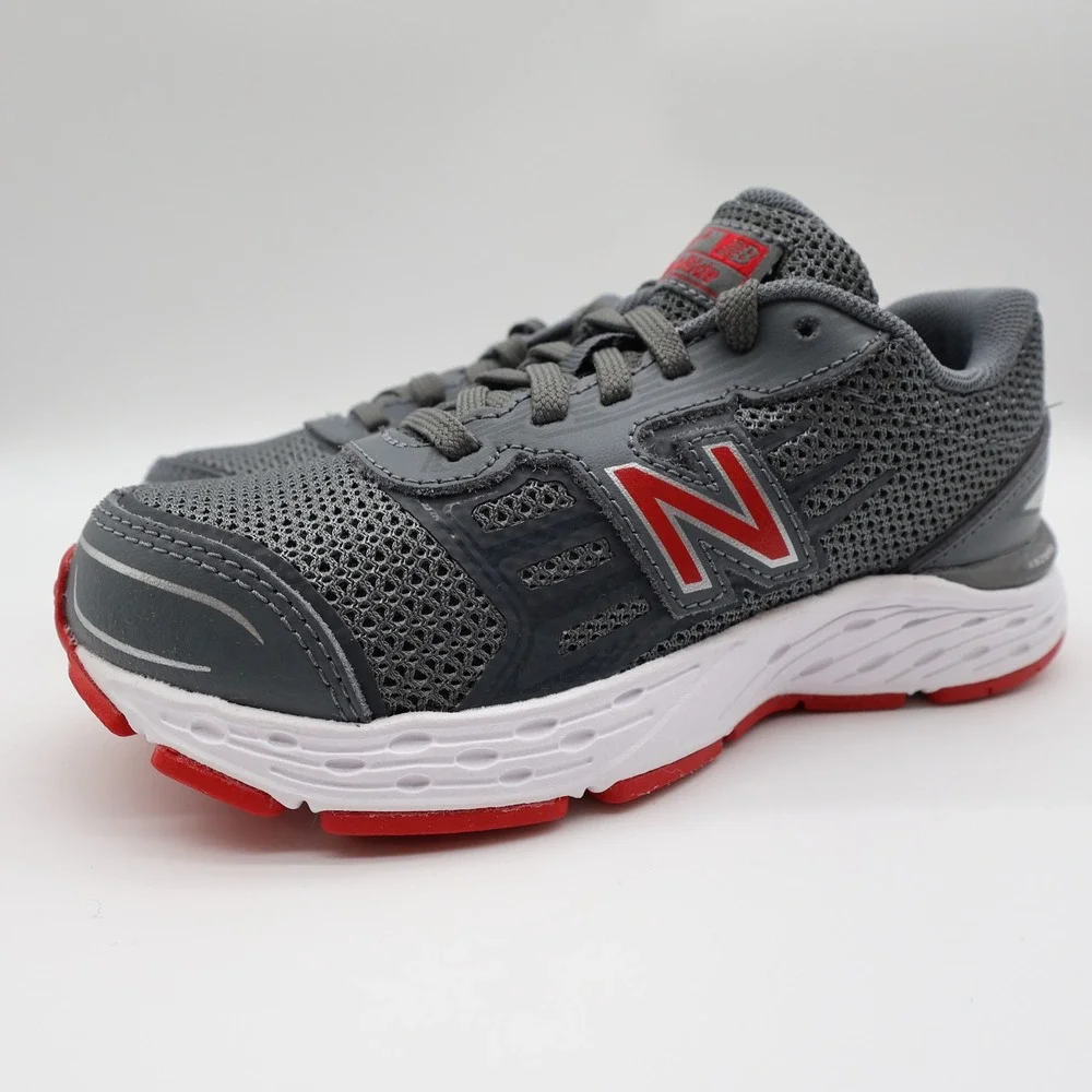 New Balance 680v2 Running Shoes Boys 12.5 Grey Mesh TechRide YP680LR Sneaker